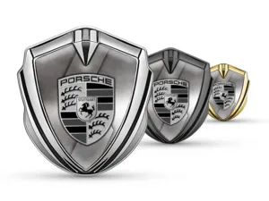 Porsche Metallico Cupolato Emblema Disegno Max Metal Robusto